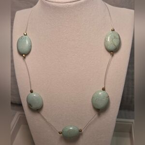 Aqua Gemstone Beads Necklace